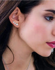 Crystal Earrings: Round Silver Studs, Fashionable Jewelry