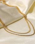 Uworld Simple Jewelry 18K Gold Plated Flat Snake Chain Layer Necklace