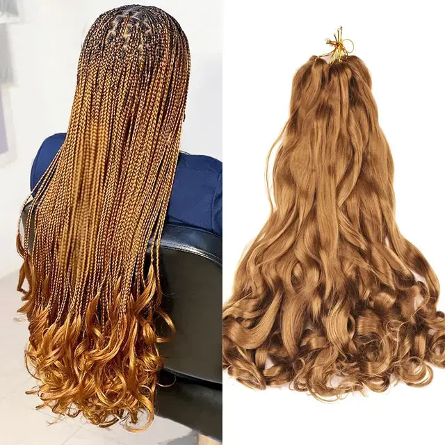 French Curly Crochet Braiding Hair Synthetic Loose Wave Ombre Braids Spiral Curls Pre Stretched Hair Extensions for Women