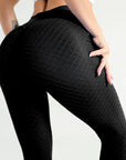 Cross Over Waist Seamless Yoga Pants with Scrunch Bum: High Rise Fitness Leggings