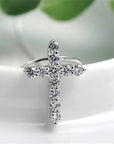 Crystal Cross Pendant Silver Chain Necklace - Fashionable Women's Jewelry Gift