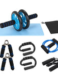 Home Fitness Set: Abdominal Wheel Roller, Push-Up Bar, and Jump Rope