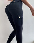 High Waist Pocketed Polyester Fitness Leggings for Women