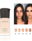 VERONNI Natural Waterproof Foundation High Quality Face Makeup Liquid Cosmetics Professional Makeup Concealer