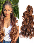 French Curly Crochet Braiding Hair Synthetic Loose Wave Ombre Braids Spiral Curls Pre Stretched Hair Extensions for Women