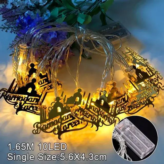 Eid Mubarak Moon Star Led String Light