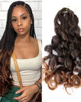 French Curly Crochet Braiding Hair Synthetic Loose Wave Ombre Braids Spiral Curls Pre Stretched Hair Extensions for Women