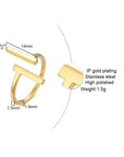 Vnox Minimalist Double T Letter Rings: Gold Tone Stainless Steel Jewelry