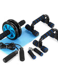 Home Fitness Set: Abdominal Wheel Roller, Push-Up Bar, and Jump Rope