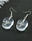 Handmade Angel Face Resin Dangle Earrings: Creative Jewelry Gift