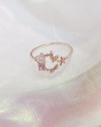 Delicate Zircon Heart Moon Adjustable Ring: Fashionable Korean Style Jewelry for Women