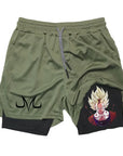 Anime Running Shorts Men Fitness Gym Training 2 in 1 Sports Shorts