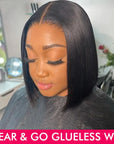 Wear And Go 180% Straight Human Hair Wigs Pre Plucked Glueless Lace Wigs For Women Ready To Wear 180% Lace Wigs