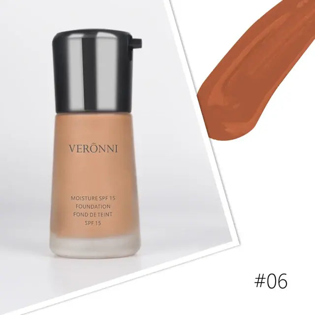 VERONNI Natural Waterproof Foundation High Quality Face Makeup Liquid Cosmetics Professional Makeup Concealer