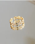 2024  Plated Trendy Light Luxury Adjustable Ring Women&