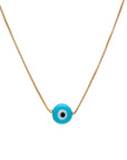 EVIL EYE Turkish Bead Necklace: Copper Gold Color Long Chain Jewelry