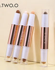 O.TW OO Double Head Contour Pen Waterproof Matte Finish Highlighters Shadow Liner Face Cosmetics