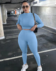 Women Sport Fitness 2 Two Piece Set Tracksuit