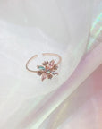 Delicate Zircon Heart Moon Adjustable Ring: Fashionable Korean Style Jewelry for Women