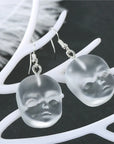 Handmade Angel Face Resin Dangle Earrings: Creative Jewelry Gift