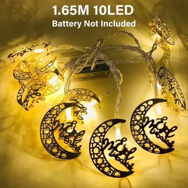 Eid Mubarak Moon Star Led String Light