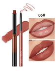 QIBEST 2 Piece Set Long Lasting Lipstick Lip Liner Waterproof Contour Makeup