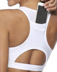 Women's Sports Bra with Phone Pocket: Wireless Fitness Top