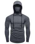 Men's Sports Running Fitness Hoodie with Mask: Casual Comfort with Style