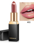 Shiny Gold Black Tube Lipstick Pearl Moisturizing Lipstick 9 Colors Available