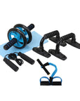 Home Fitness Set: Abdominal Wheel Roller, Push-Up Bar, and Jump Rope