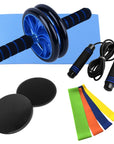 Home Fitness Set: Abdominal Wheel Roller, Push-Up Bar, and Jump Rope