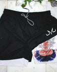 Anime Running Shorts Men Fitness Gym Training 2 in 1 Sports Shorts