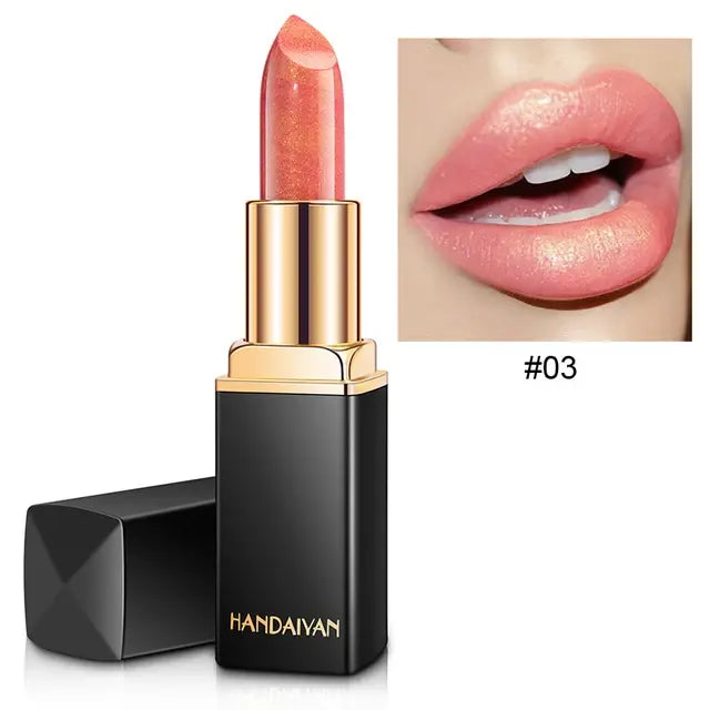 Shiny Gold Black Tube Lipstick Pearl Moisturizing Lipstick 9 Colors Available