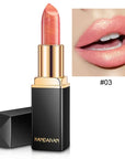 Shiny Gold Black Tube Lipstick Pearl Moisturizing Lipstick 9 Colors Available