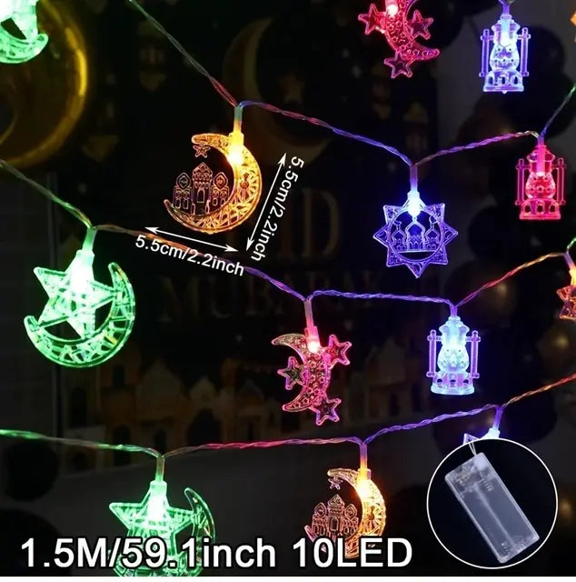 Eid Mubarak Moon Star Led String Light