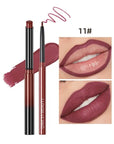 QIBEST 2 Piece Set Long Lasting Lipstick Lip Liner Waterproof Contour Makeup