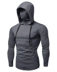 Men's Sports Running Fitness Hoodie with Mask: Casual Comfort with Style