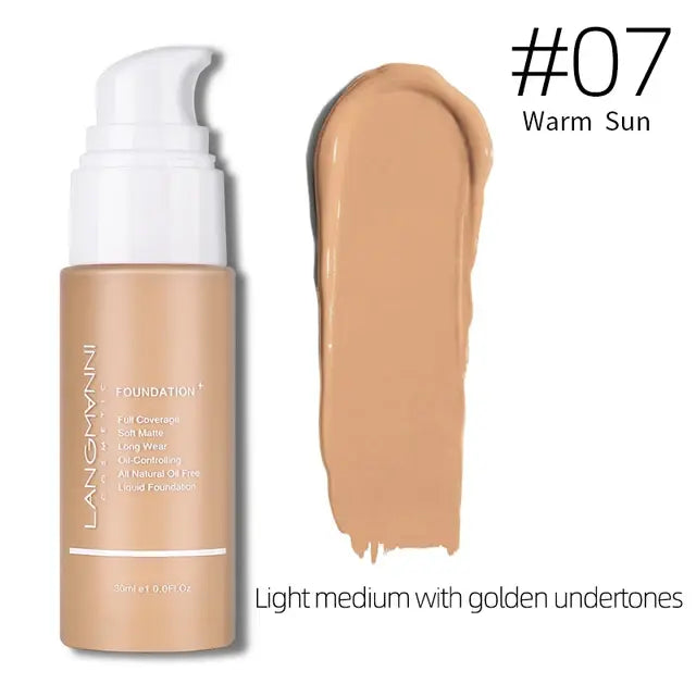 30ml Oil Control Matte Liquid Foundation Press