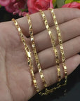 18K Gold Filled Necklace for Women Men Exquisite Fashion Jewelry Chain Size 16-30 Inch Wholesale