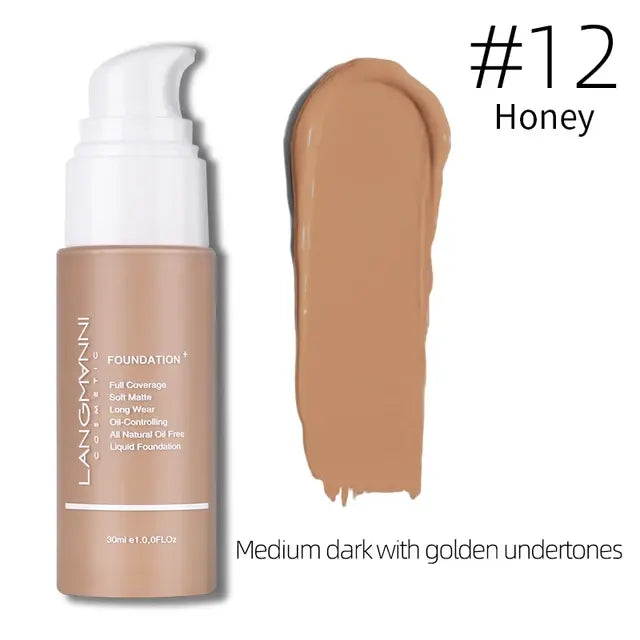 30ml Oil Control Matte Liquid Foundation Press