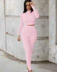 Women Sport Fitness 2 Two Piece Set Tracksuit