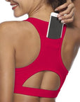 Women's Sports Bra with Phone Pocket: Wireless Fitness Top