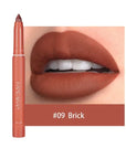 HANDAIYAN Matte Lipstick Non-smudge Rotating Lipstick Lip Liner with Pencil Sharpener