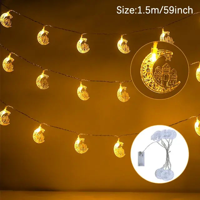 Eid Mubarak Moon Star Led String Light