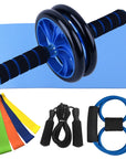 Home Fitness Set: Abdominal Wheel Roller, Push-Up Bar, and Jump Rope