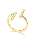 Vnox Minimalist Double T Letter Rings: Gold Tone Stainless Steel Jewelry