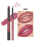 QIBEST 2 Piece Set Long Lasting Lipstick Lip Liner Waterproof Contour Makeup