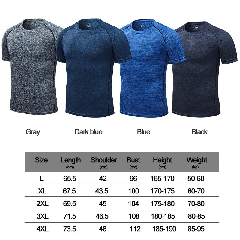 Men&#39;s Quick Dry Compression Running T-Shirts: Fitness &amp; Soccer Sportswear