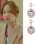 MENGJIQIAO 2024 Korean TV Star Crystal Tassel Drop Earrings for Women Party Jewelry