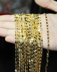 18K Gold Filled Necklace for Women Men Exquisite Fashion Jewelry Chain Size 16-30 Inch Wholesale